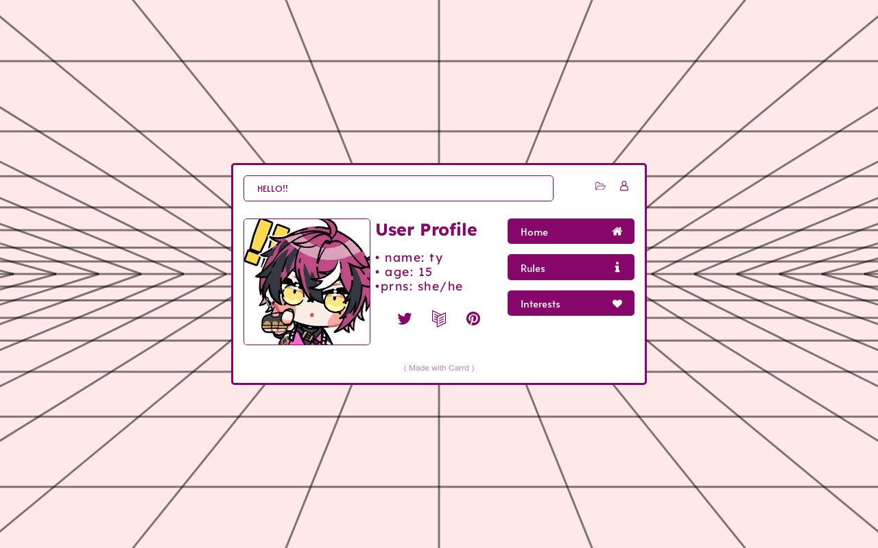 Carrd profile picture for @tying